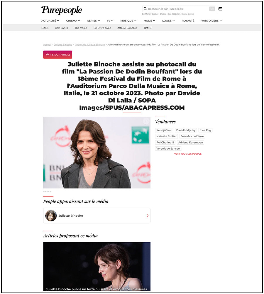 Festival del cinema Roma: Juliette Binoche - ph. Davide Di Lalla