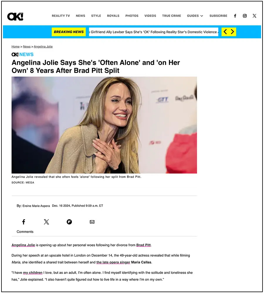 ok Magazine - Angelina Jolie