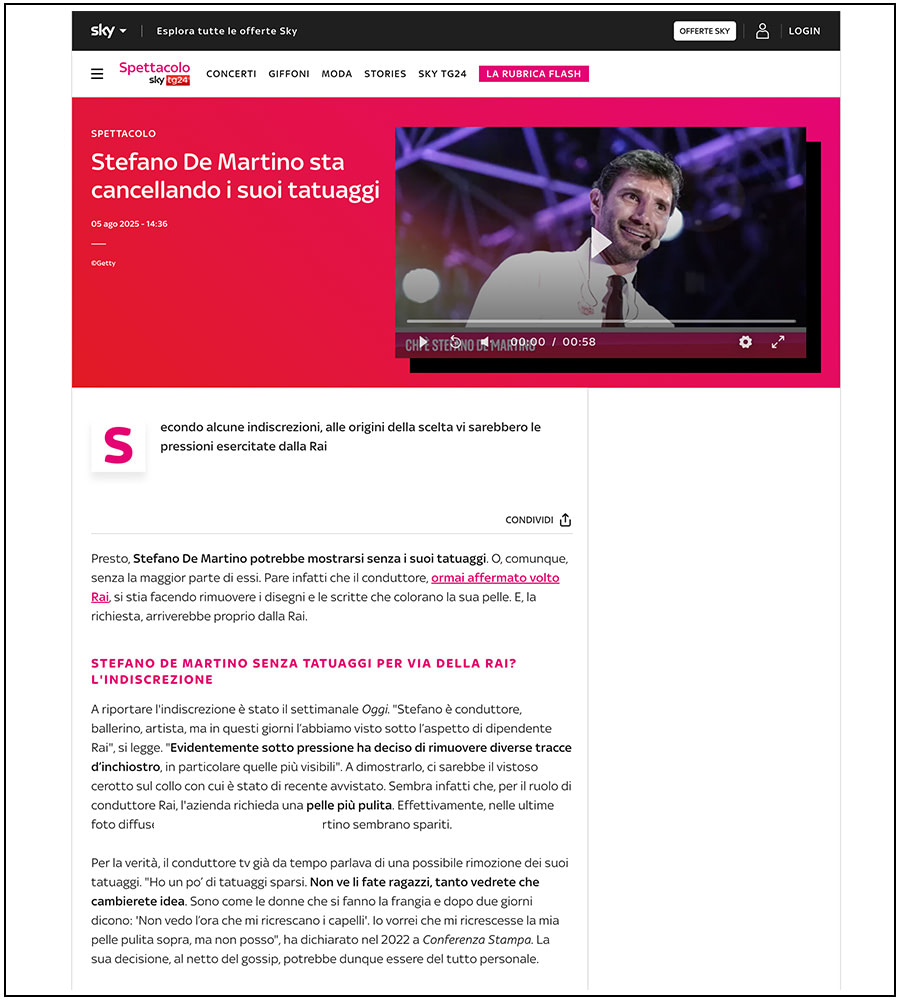 Sky - Stefano De Martino - Ph. Elena Vizzoca