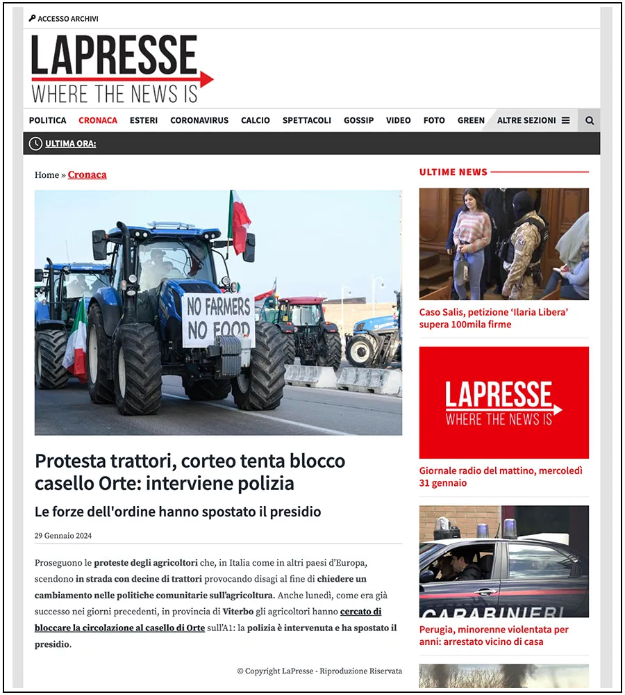 Farmer Protest - ph. Elena Vizzoca