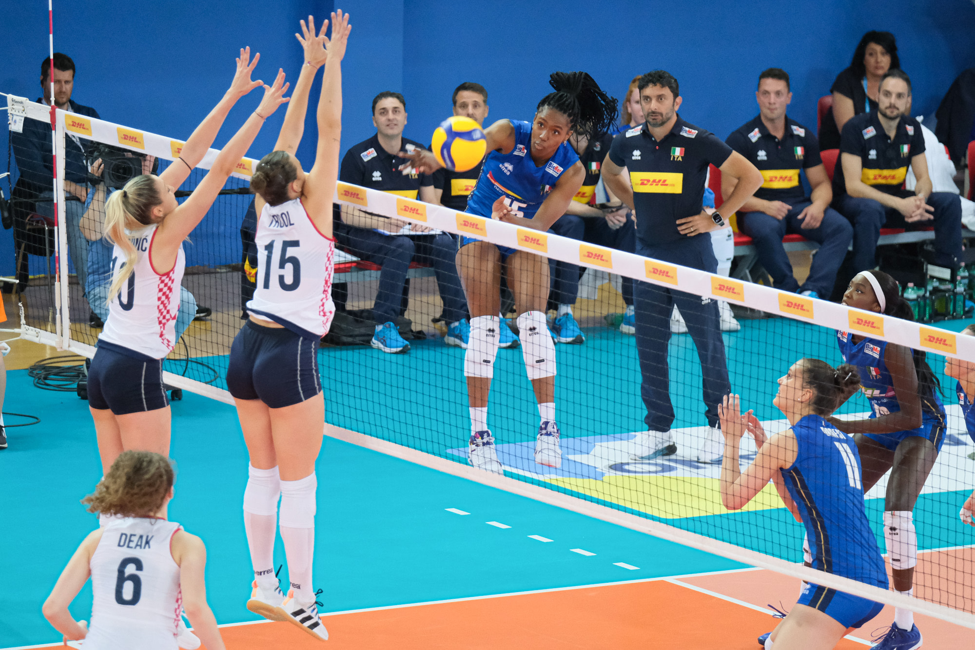 Sylvia Chinelo Nwakalor of Italy in action during the match Italy vs Croatia of the DHL Test Match Tournament women’s volleyball in Lanciano (Italy). (ph. Elena Vizzoca ©Unicode Images)