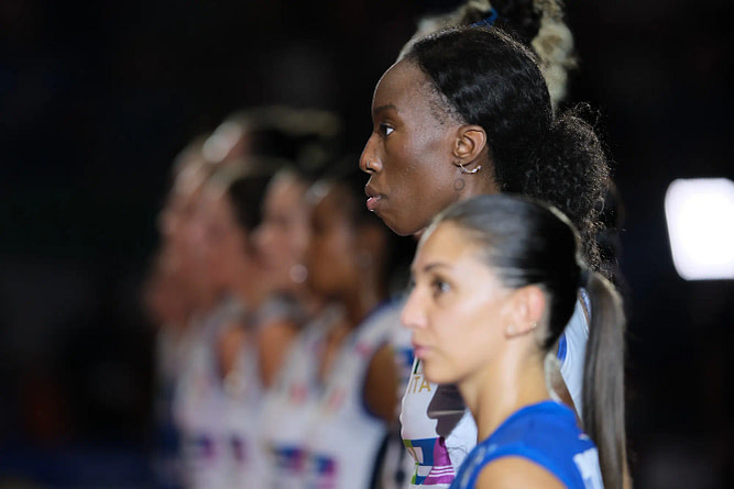 Paola Ogechi Egonu of Italy during the Final Round Day 8 of the Women’s CEV Eurovolley 2023 between Italy vs Croatia in Turin (Italy). (ph. Davide Di Lalla ©Unicode Images)