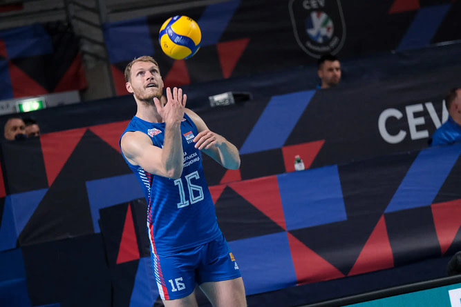 Dražen Luburić of Serbia in action during the Final Round Day 6 of the Men’s CEV Eurovolley 2023 between Serbia vs Estonia in Ancona (Italy). (ph. Davide Di Lalla ©Unicode Images)