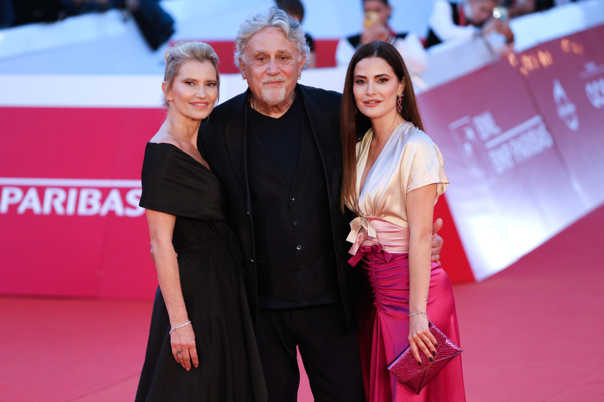 Andrea Roncato with Nicole Moscariello and Giulia Elettra Gorietti for "La California" film on Red Carpet during the 6th day of the Rome Film Festival. (ph. Davide Di Lalla ©Unicode Images)