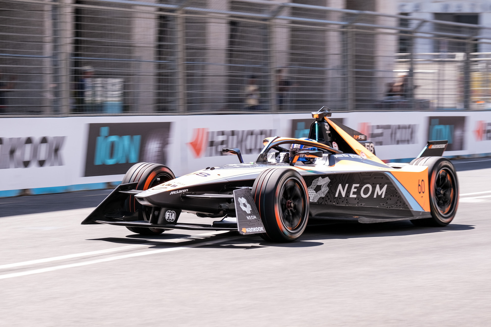 René Rast of Germany and Neom McLaren Formula E Team drives during Round 13 of ABB Formula E World Championship 2023 Hankook Rome E-Prix (July 15) (ph. Davide Di Lalla ©Unicode Images)