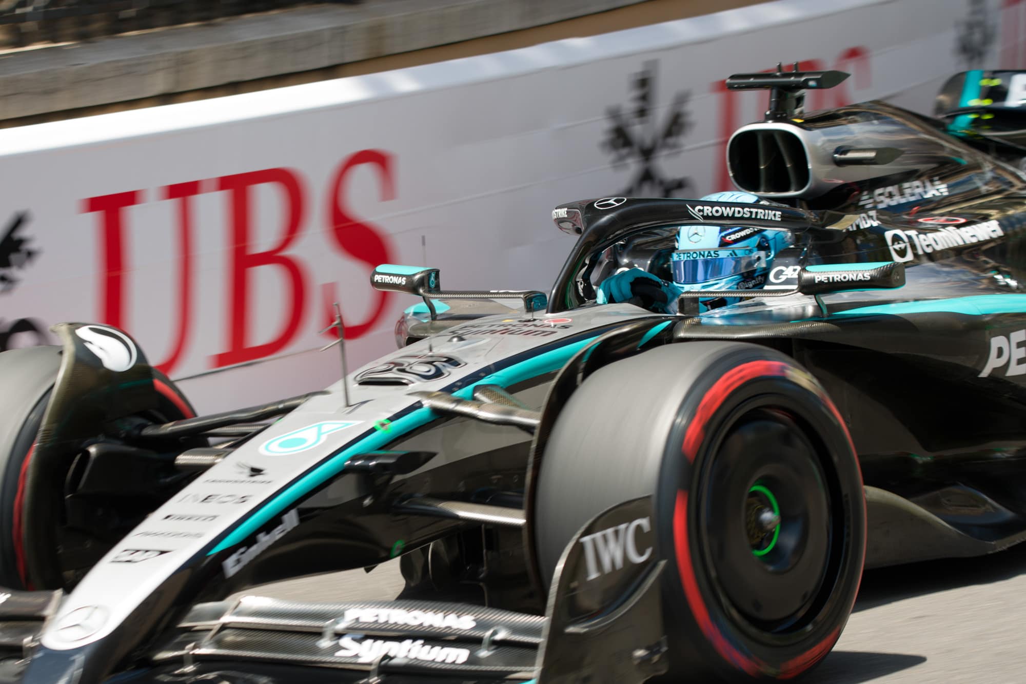 George Russell of Mercedes-AMG Petronas Formula One Team during the Free Practice 3 of the F1 Monaco GP 2025 in Monte-Carlo, Monaco. Ph. Daniel Gonzalez Aguilera