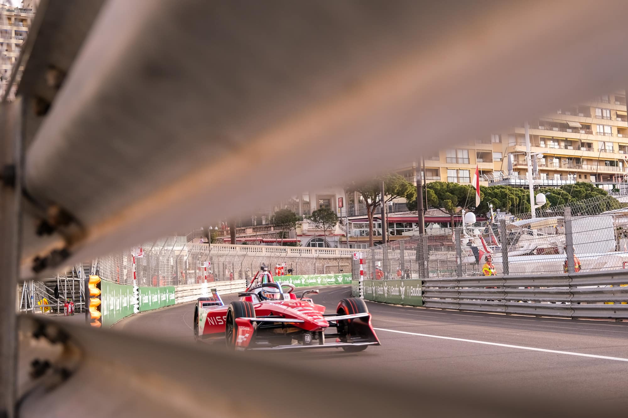 Oliver Rowland (23) of Nissan Formula E Team during the first day of free practice of the Round 6 of the ABB Formula E World Championship in Monte-Carlo, Monaco.
