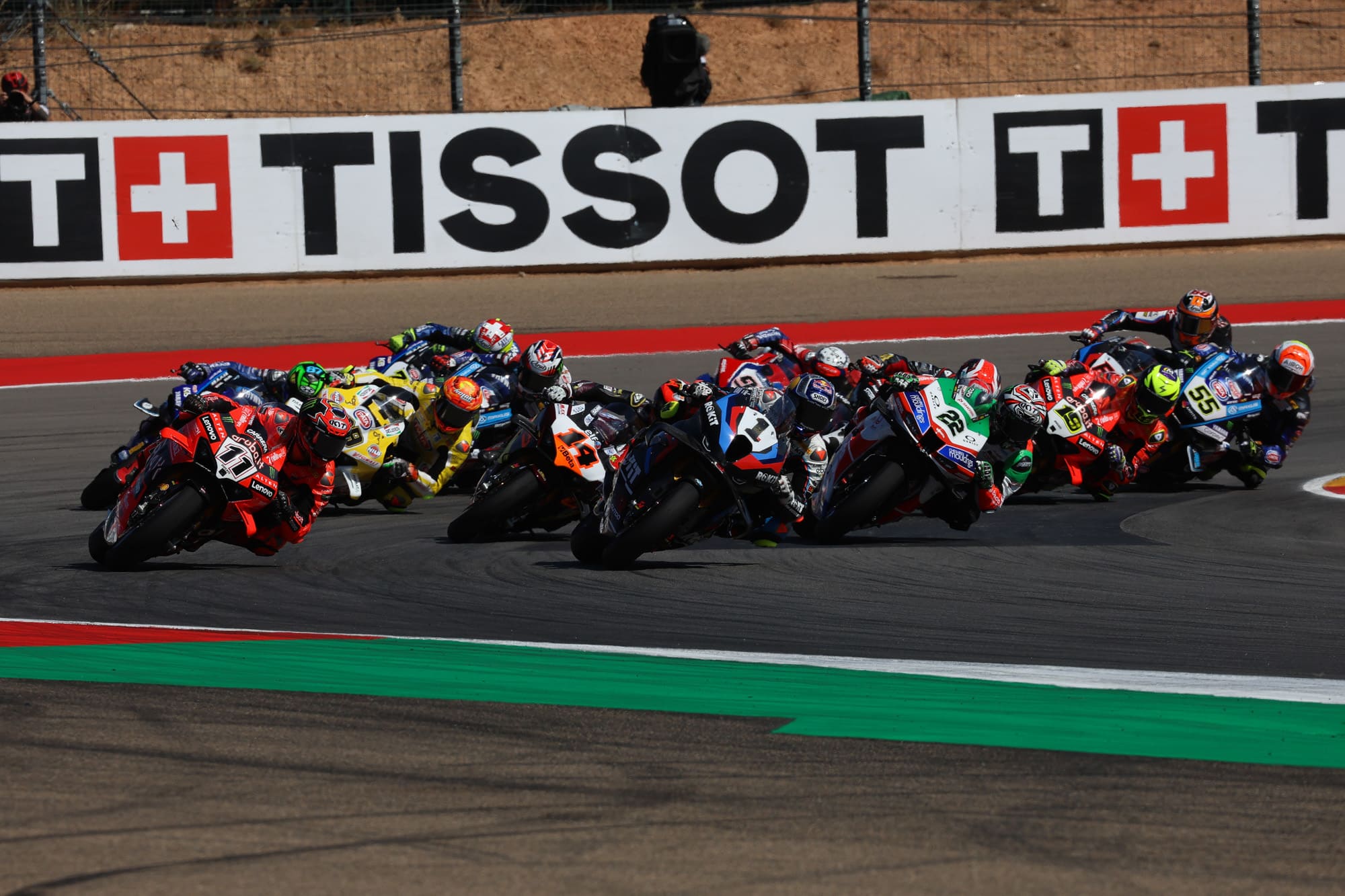 Start of Race 1 of the WSBK 2025 Aragón GP