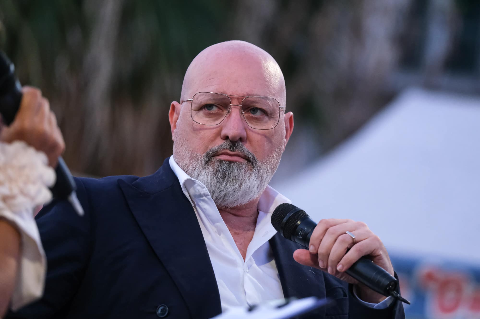 Stefano Bonaccini, Member of the European Parliament and President of the Democratic Party, during the 80th anniversary of the Festa dell’Unità in Termoli, Italy. The event marks a significant occasion for political and social engagement, with debates and discussions with citizens. Bonaccini addressed national and local issues with citizens and Democratic Party members, reaffirming values of democracy, solidarity, and participation, and also addressed international topics, including the war in Palestine.
