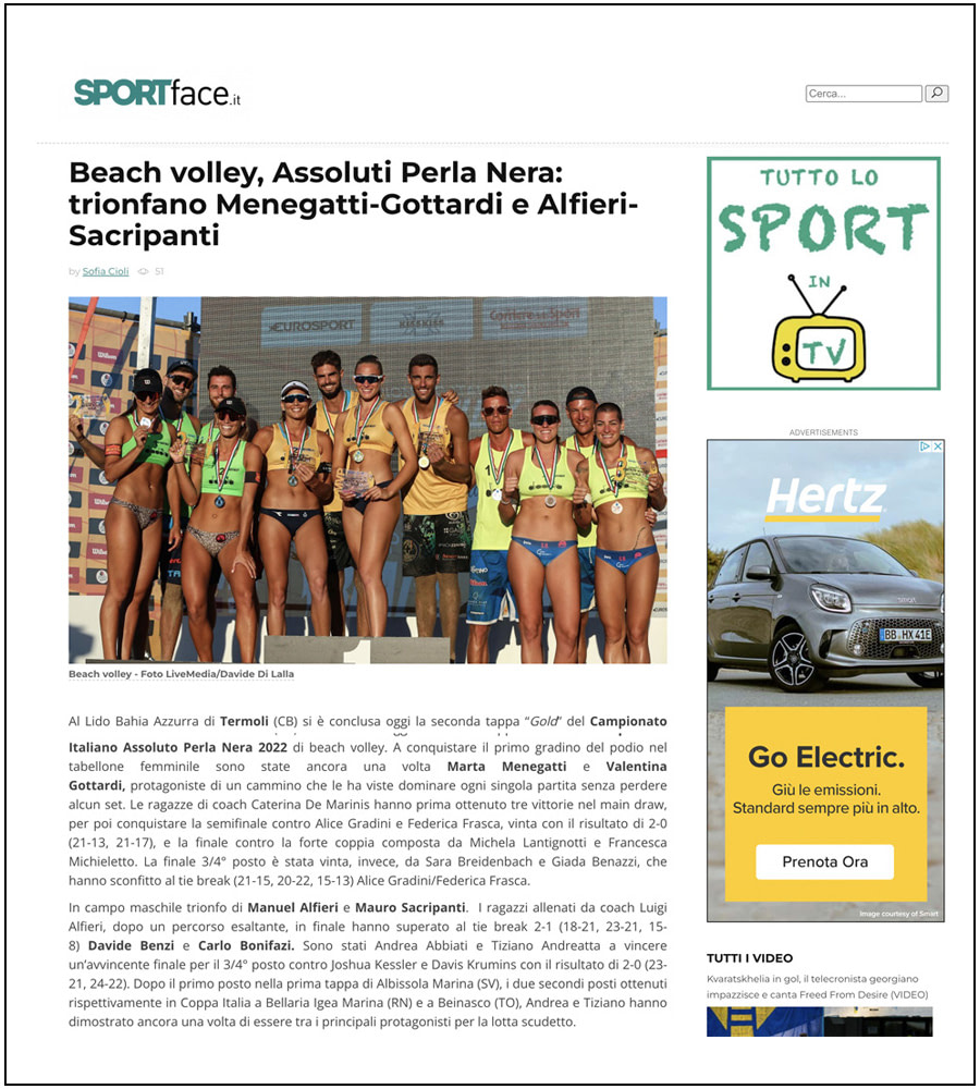 SportFace - BeachVolleyball, Italian Championship 2022 - ph. Davide Di Lalla