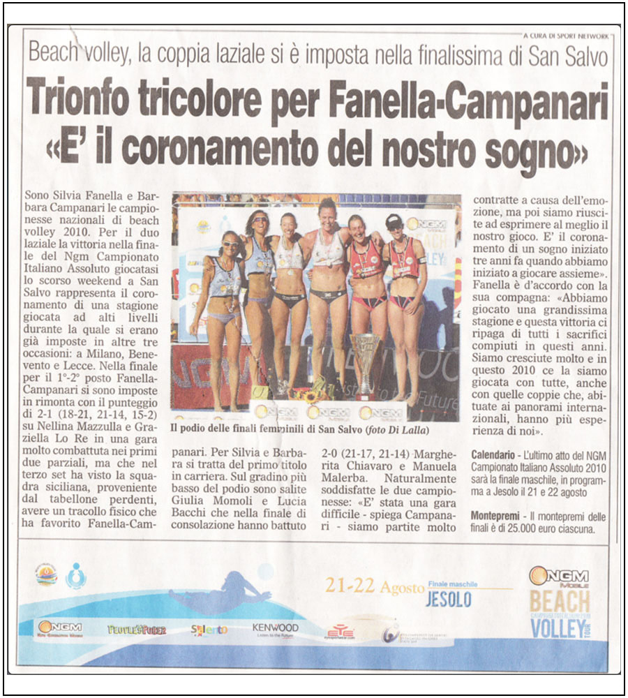 TuttoSport - Beach Volleyball - Fanella-Campanari - ph. Davide Di Lalla