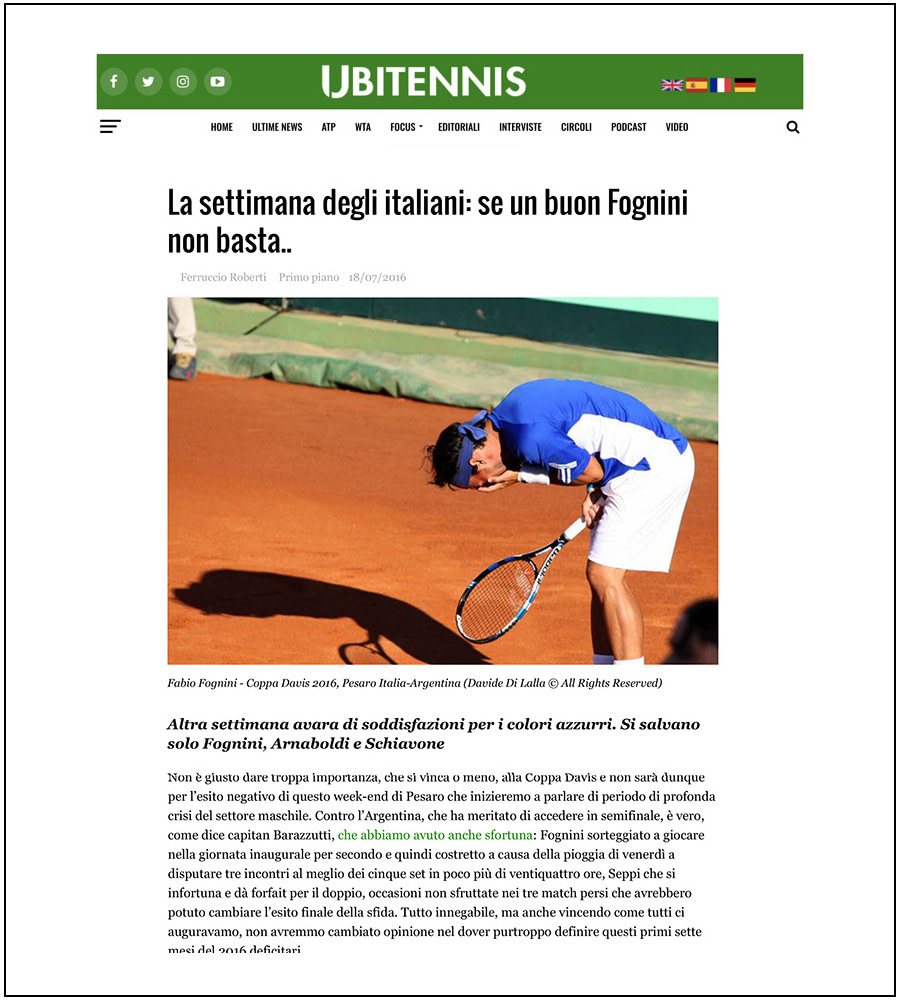 UbiTennis - Tennis - Tennis - Davis Cup - Fabio Fognini - ph. Davide Di Lalla