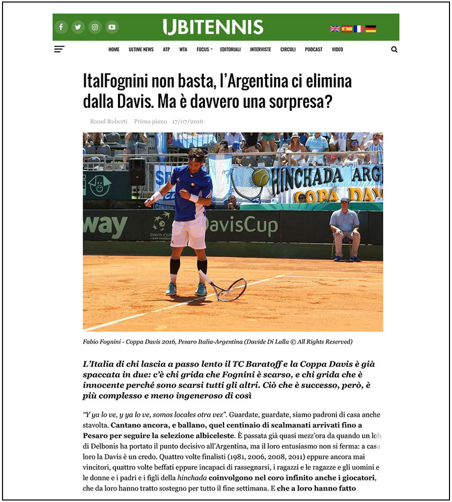 UbiTennis - Tennis - Tennis - Davis Cup - Fabio Fognini - ph. Davide Di Lalla