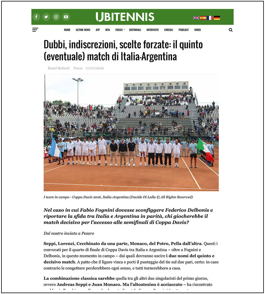 UbiTennis - Tennis - Davis Cup - Italy-Argentina - ph. Davide Di Lalla