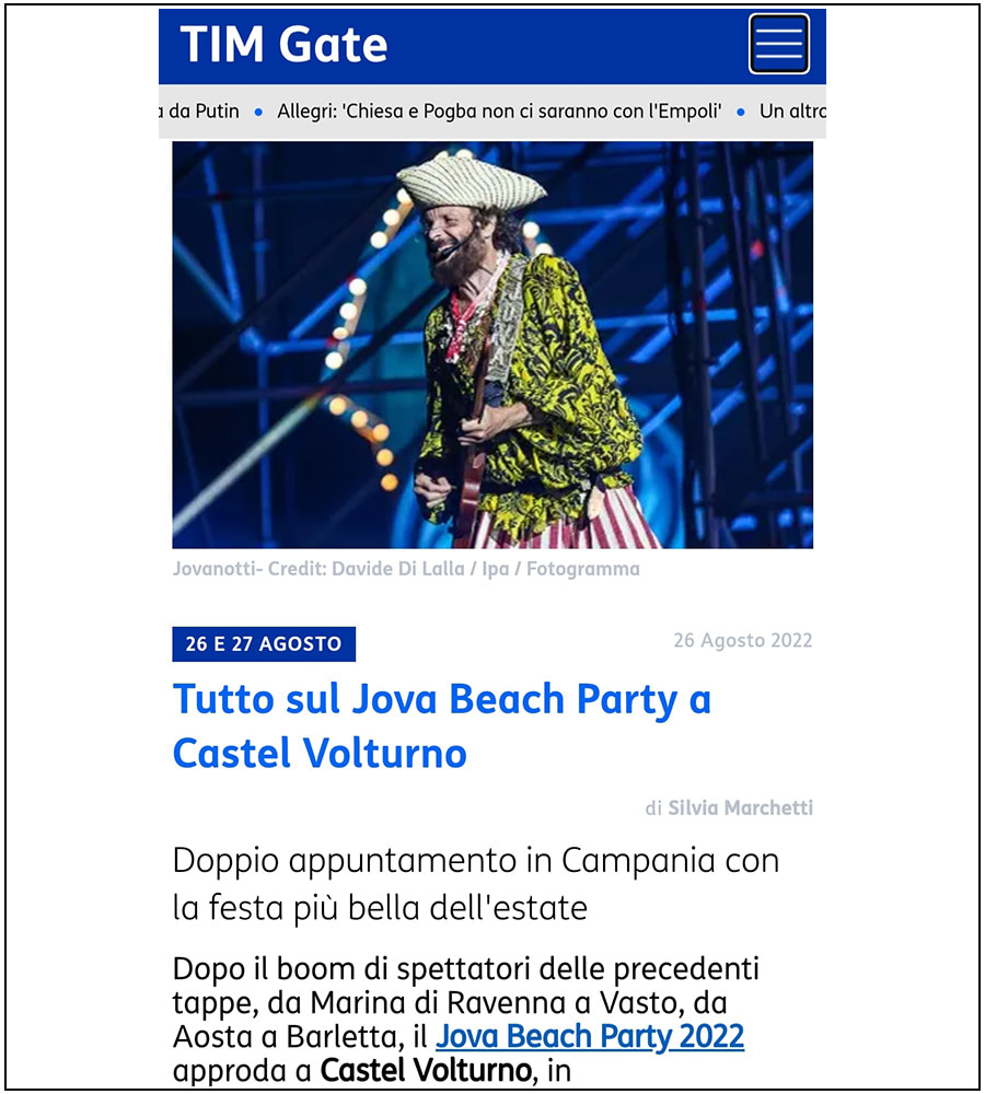 Tim Gate - Jova Beach Party - Jovanotti - Davide Di Lalla