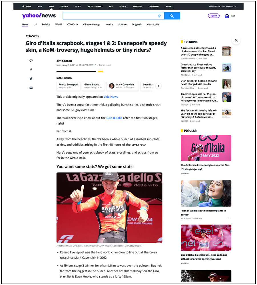 Yahoo News - Velo News - Jonathan Milan - Giro d'Italia 2023 - ph. Elena Vizzoca