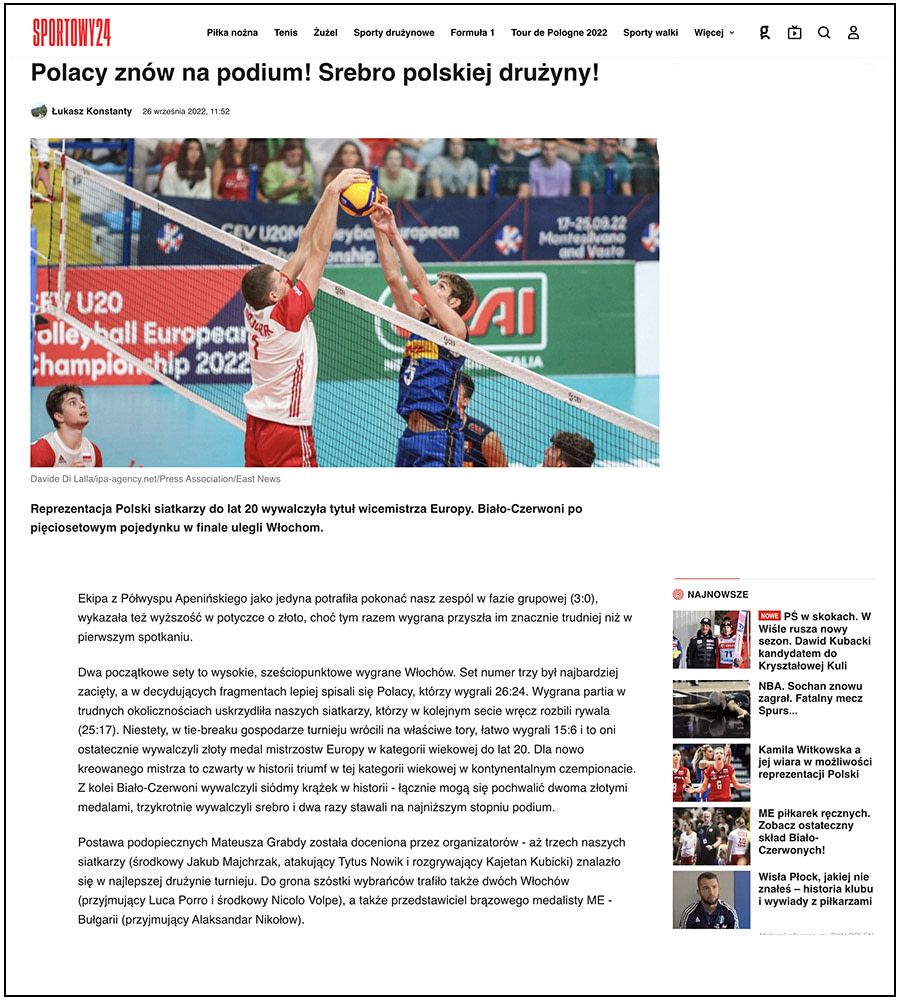 SportoWY24 - CEV U20 - Poland-Italy - ph. Davide Di Lalla