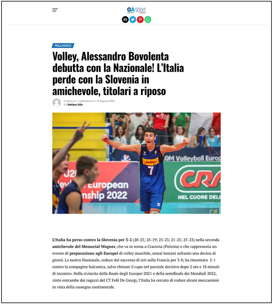 OA Sport - Eurovolley 2023, Bovolenta - ph. Davide di Lalla