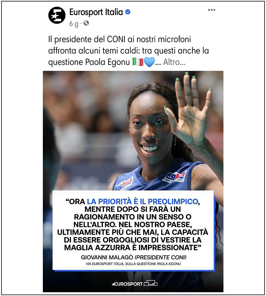 Eurosport - Volleyball, Paola Egonu - ph. Davide Di Lalla