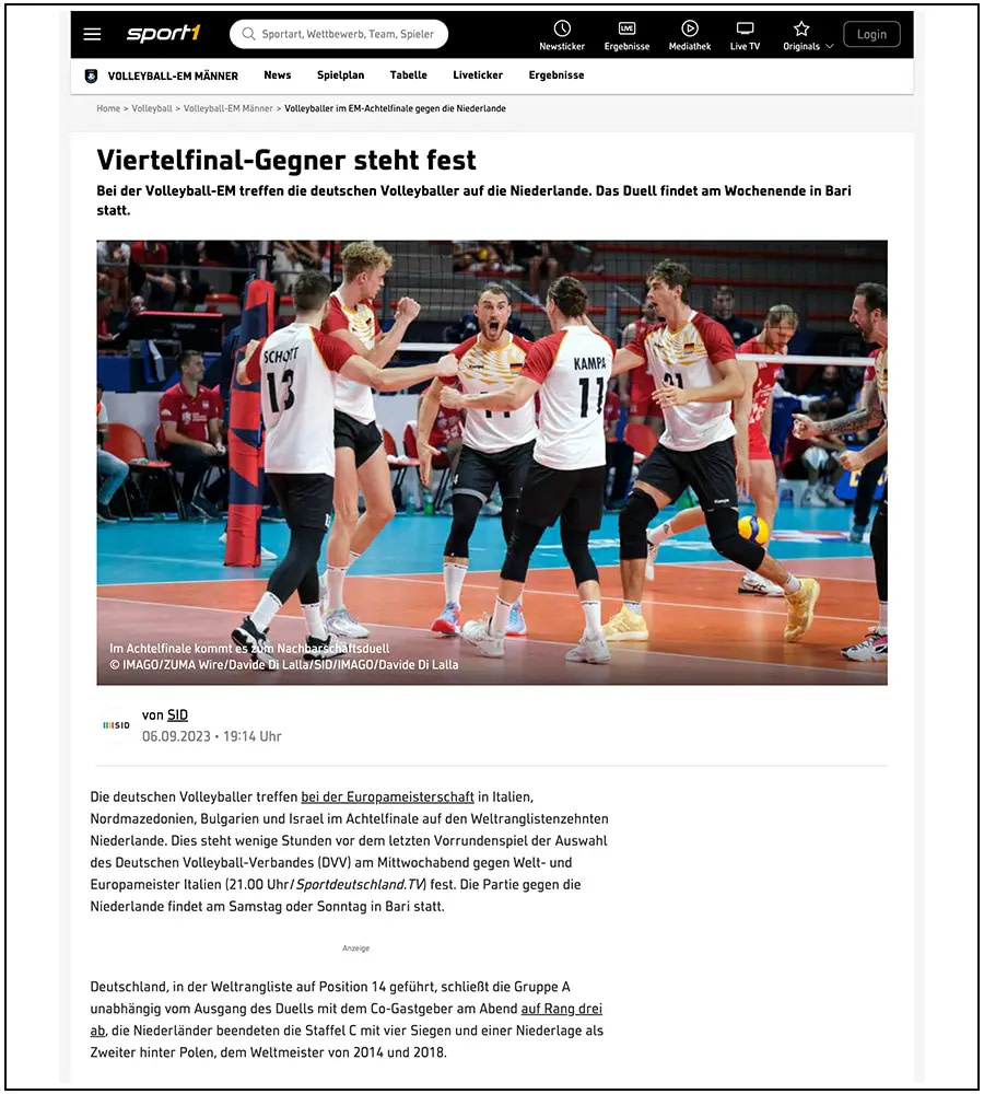 Sport1.de - News volleyball - ph. Davide Di Lalla