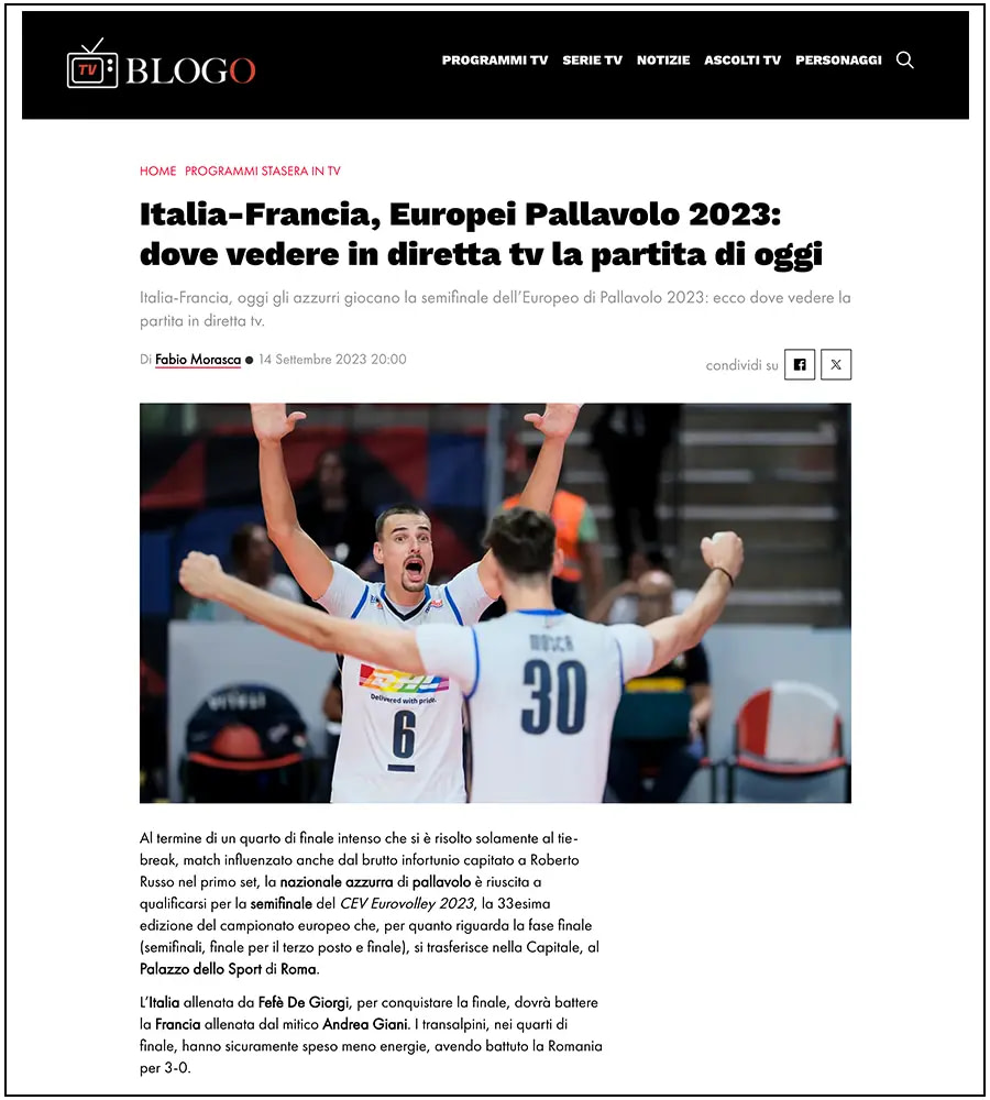 tvBlogo - Eurovolley, Italia-Francia - ph. Davide Di Lalla