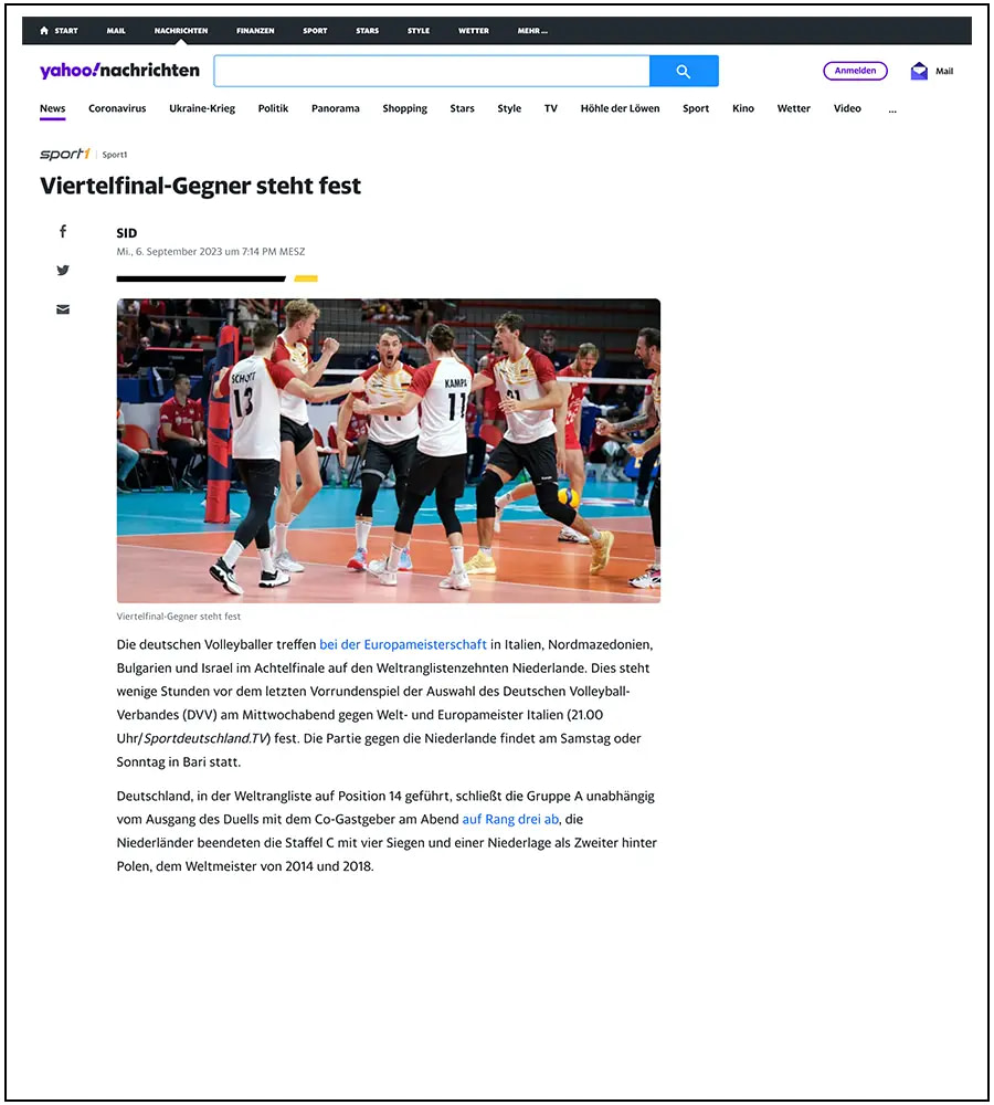 Yahoo news.de - Eurovolley - ph. Davide Di Lalla