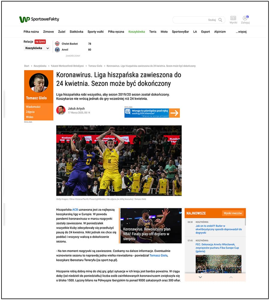 WP SportweFakty - Covid19 - Basketball Tenerife Liga Endesa ACB - ph: Elena VIzzoca