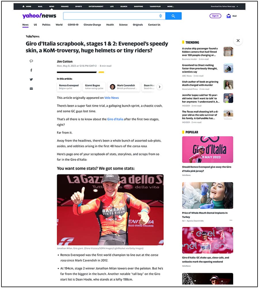 Yahoo News - Velo News - Jonathan Milan - Giro d'Italia 2023 - ph. Elena Vizzoca
