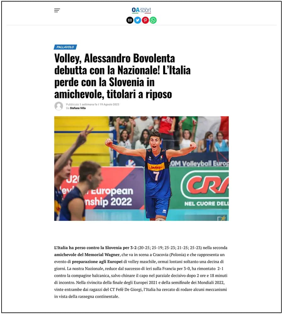OA Sport - Eurovolley 2023, Bovolenta - ph. Davide di Lalla