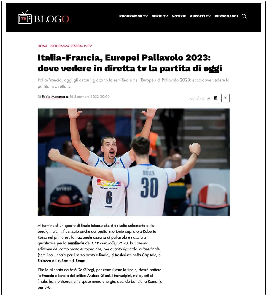 tvBlogo - Eurovolley, Italia-Francia - ph. Davide Di Lalla