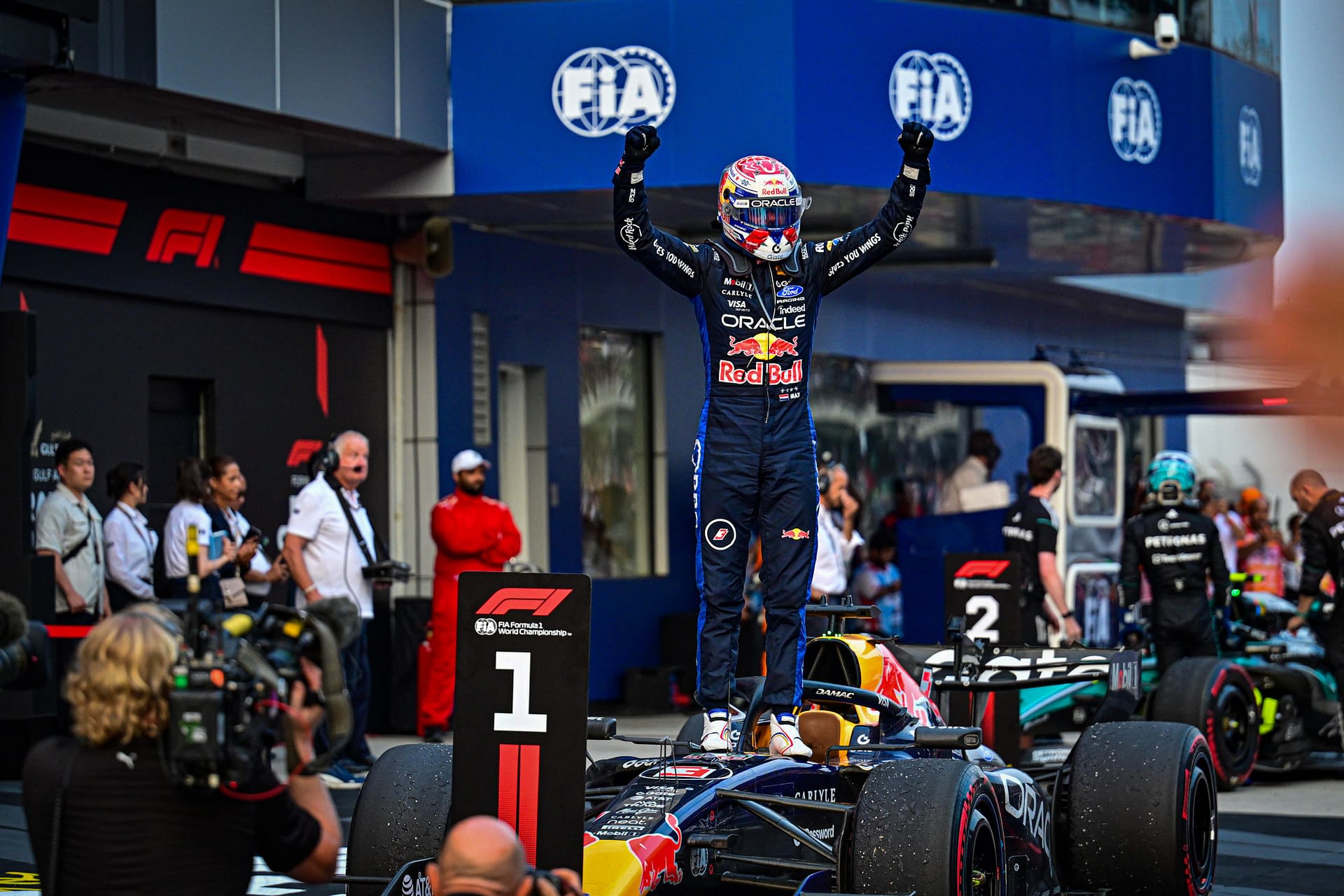 Podium of the Formula 1 Gulf Air Bahrain Grand Prix 2026 in Sepang, Malaysia