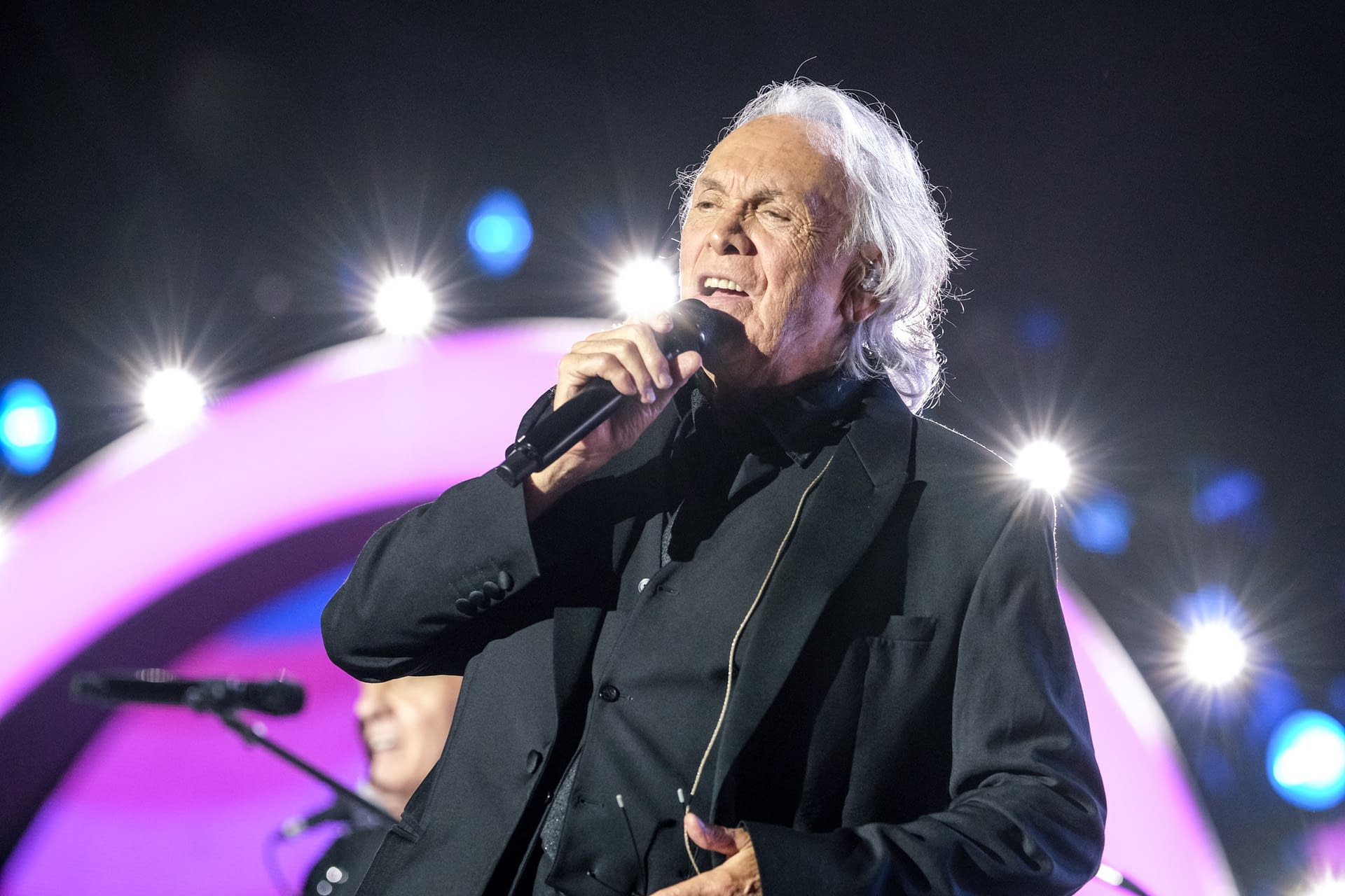 Pooh perform live during the “POOH 60 – La Nostra Storia – Estate” tour in Lanciano, Italy
