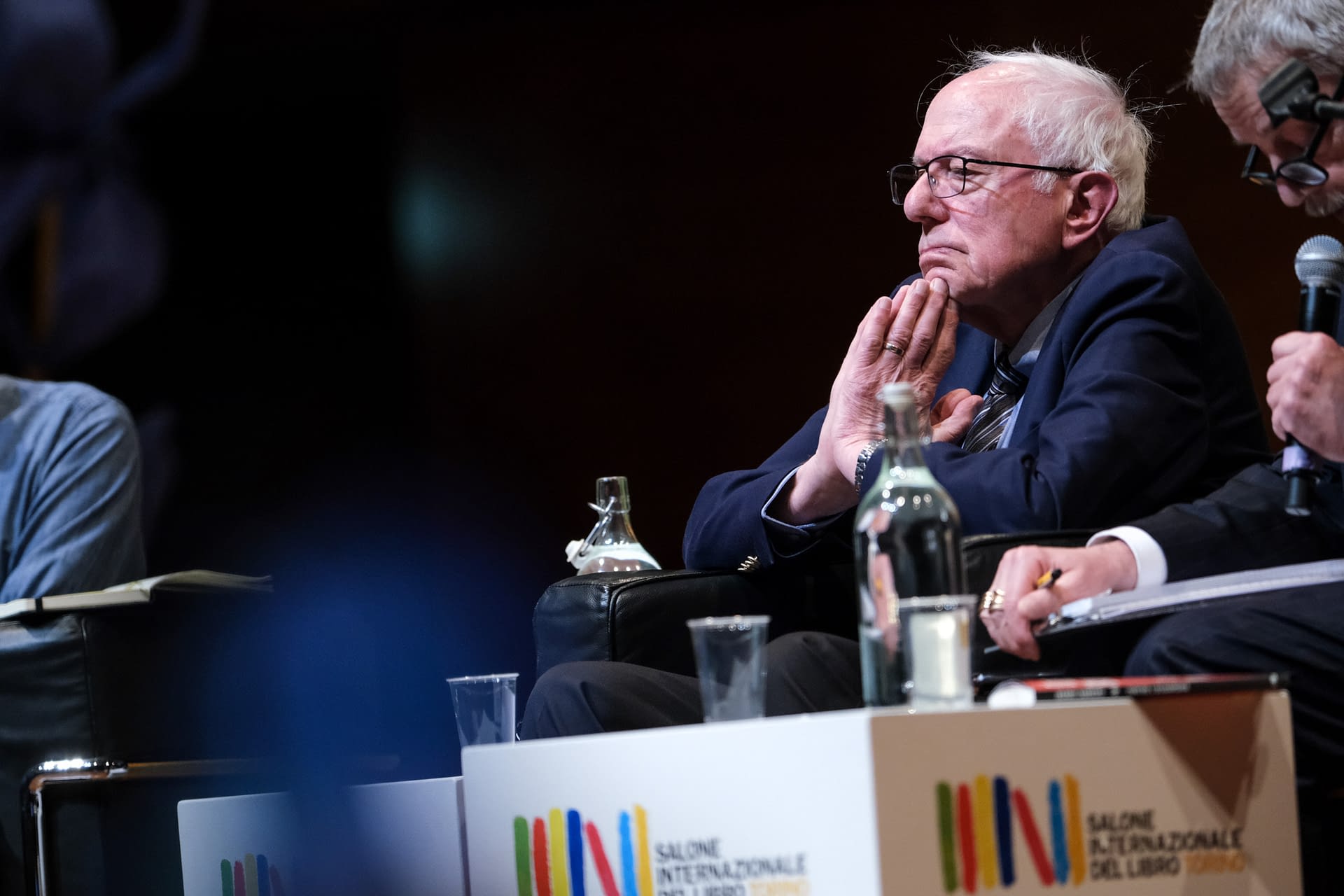 Meeting with Bernie Sanders at Salone Internazionale del Libro at Lingotto Fiere in Torino, Italy