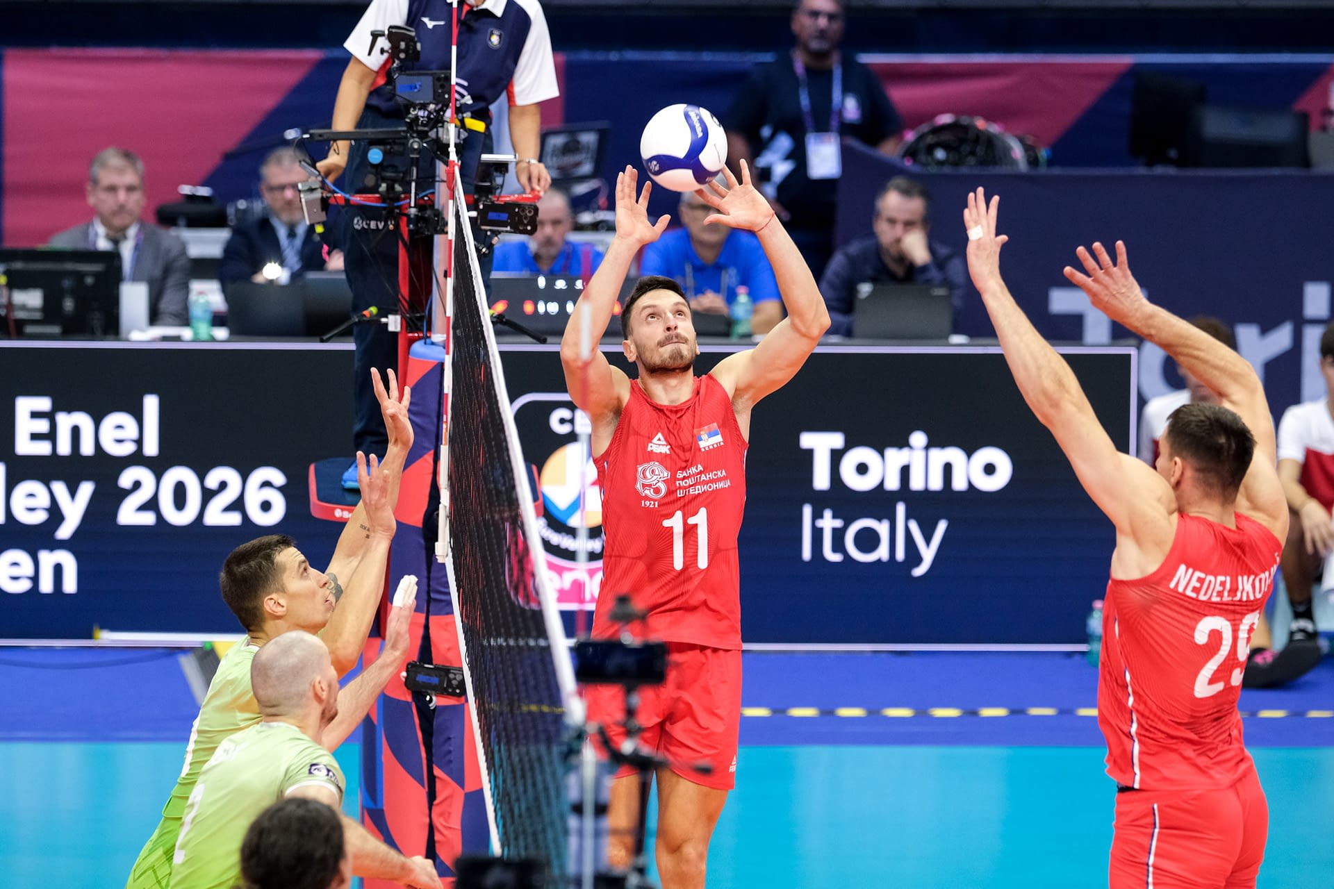 Slovenia vs Serbia at Final Eight of the CEV Enel EuroVolley 2026 Men in Turin, Italy